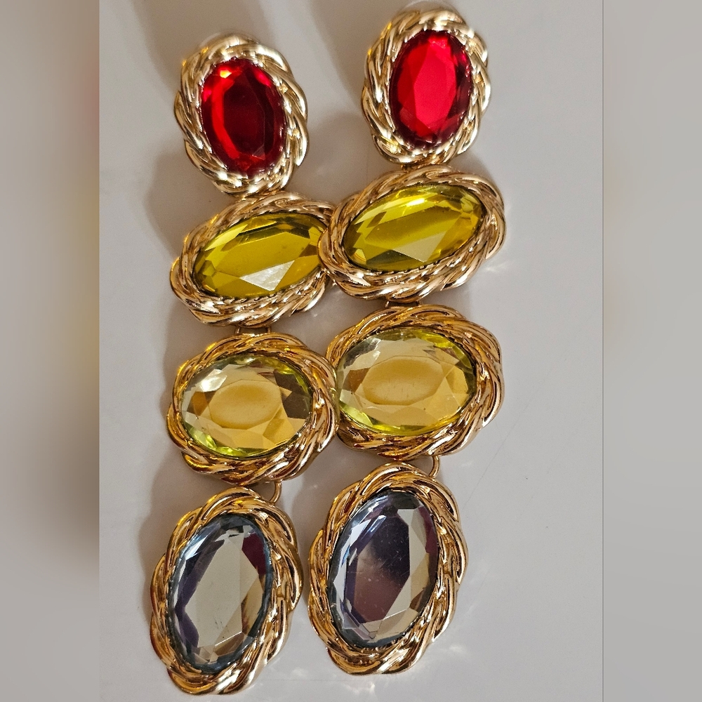 Stunning long dangle style statement earrings